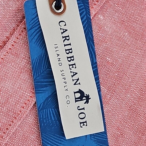 NEW Caribbean Joe 100% Linen Shirt Men's XL Red Long Sleeve Machine Washable NWT - Picture 4 of 14